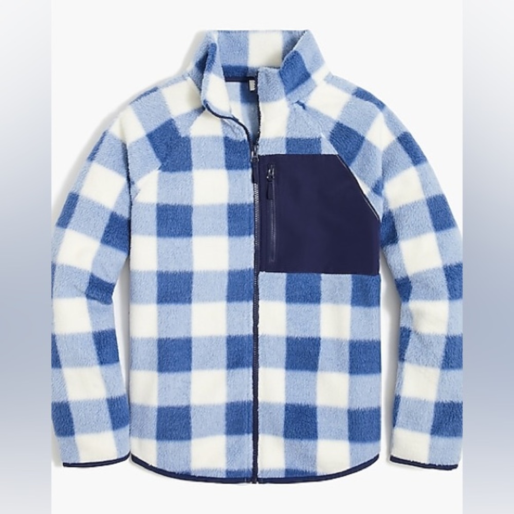 J Crew Woven Sherpa Zip-Up - image 1